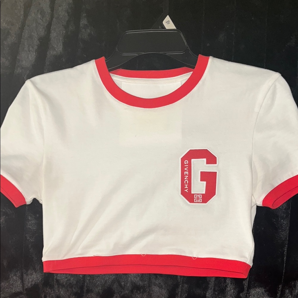 Givenchy White And Red Short Sleeve Tee With Retro Design